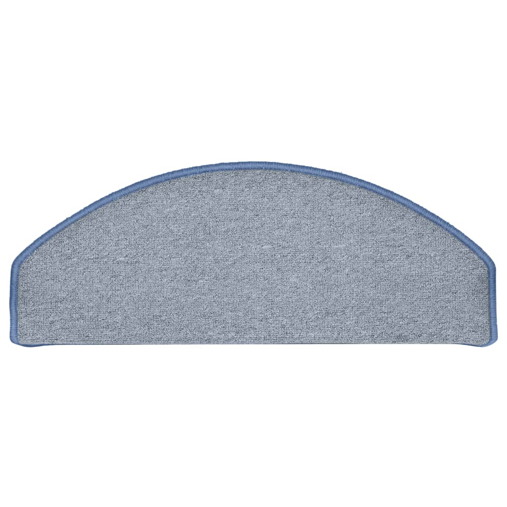 vidaXL Tapis de marches d'escalier 15 pcs Gris clair et bleu 65x24x4cm