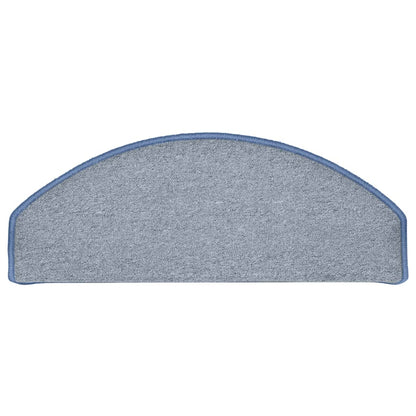vidaXL Tapis de marches d'escalier 15 pcs Gris clair et bleu 65x24x4cm