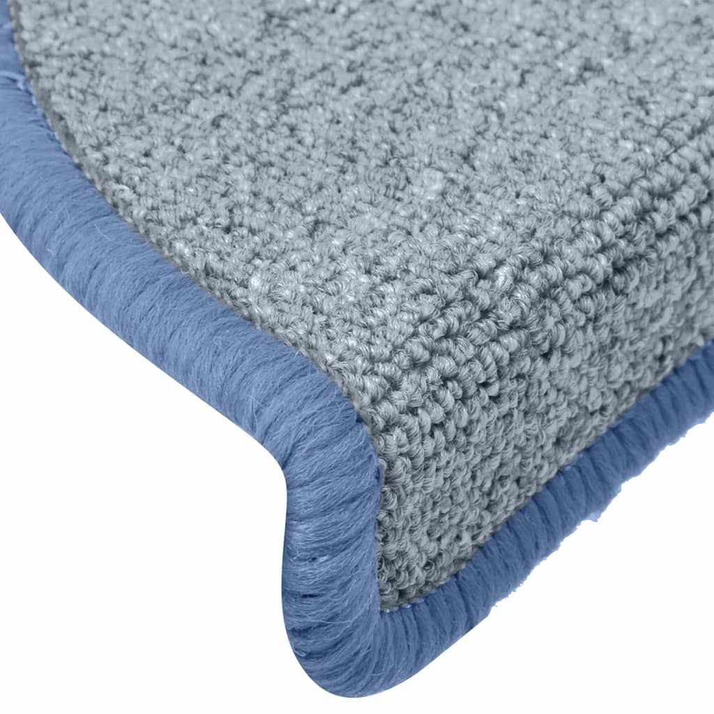 vidaXL Tapis de marches d'escalier 15 pcs Gris clair et bleu 65x24x4cm