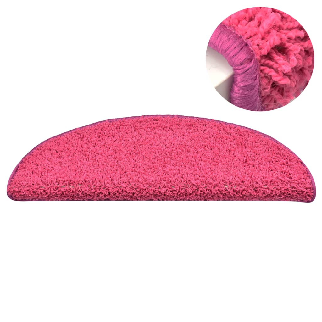 vidaXL Tapis de marches d'escalier 15 pcs Rose 56x17x3 cm