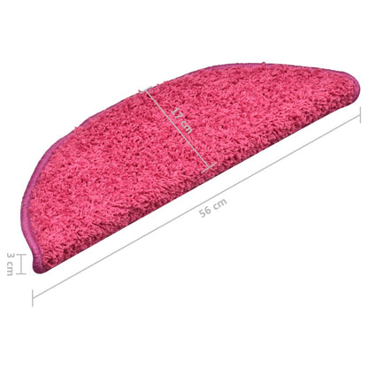 vidaXL Tapis de marches d'escalier 15 pcs Rose 56x17x3 cm
