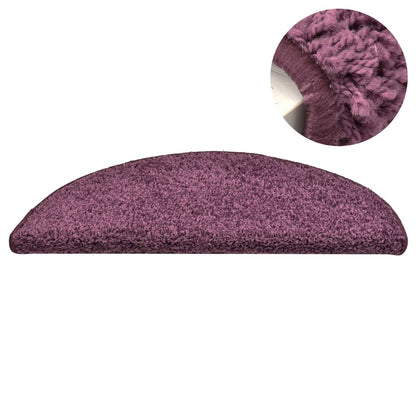 vidaXL Tapis de marches d'escalier 15 pcs Violet foncé 56x17x3 cm