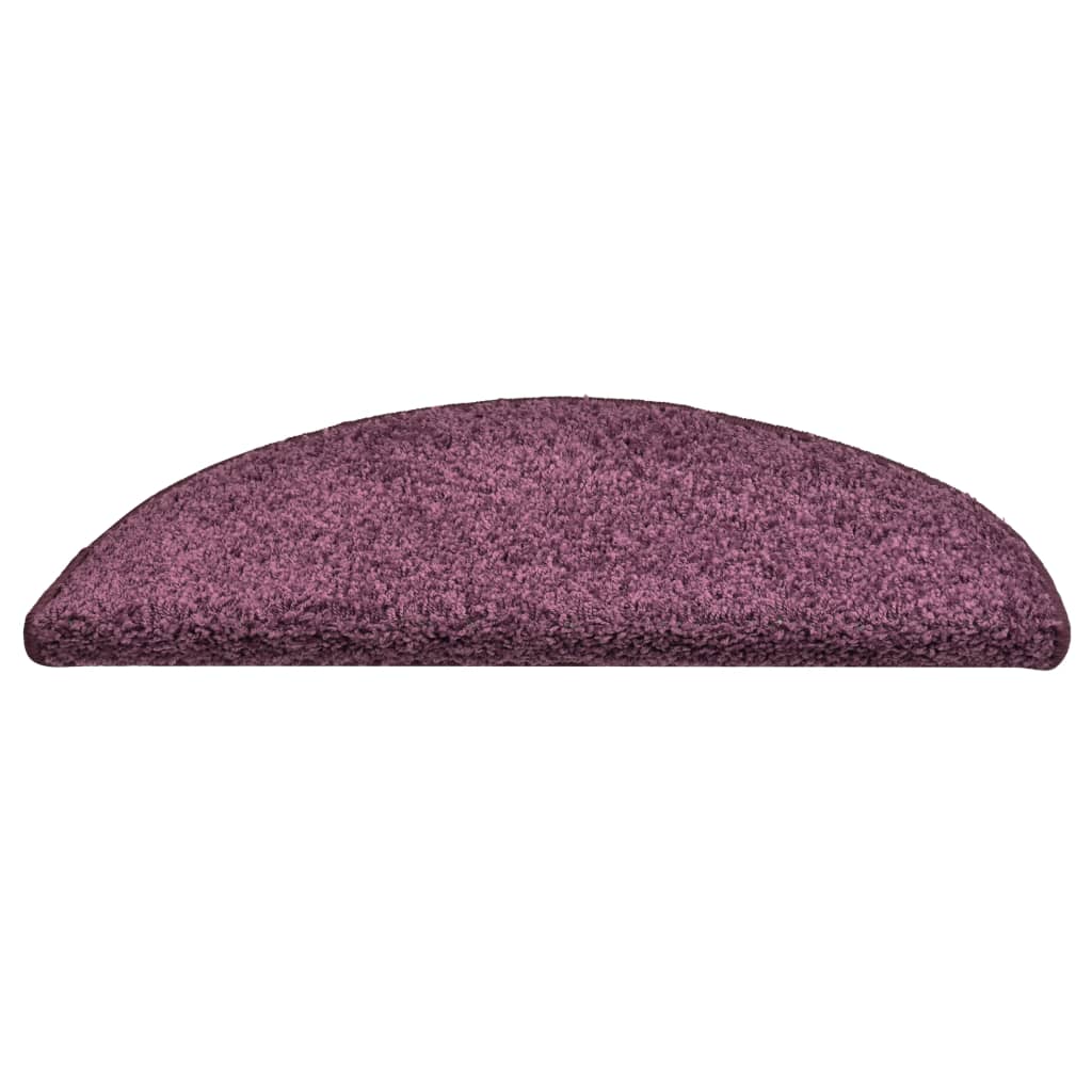 vidaXL Tapis de marches d'escalier 15 pcs Violet foncé 56x17x3 cm