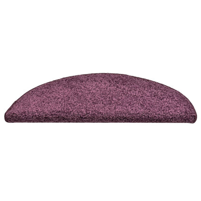 vidaXL Tapis de marches d'escalier 15 pcs Violet foncé 56x17x3 cm