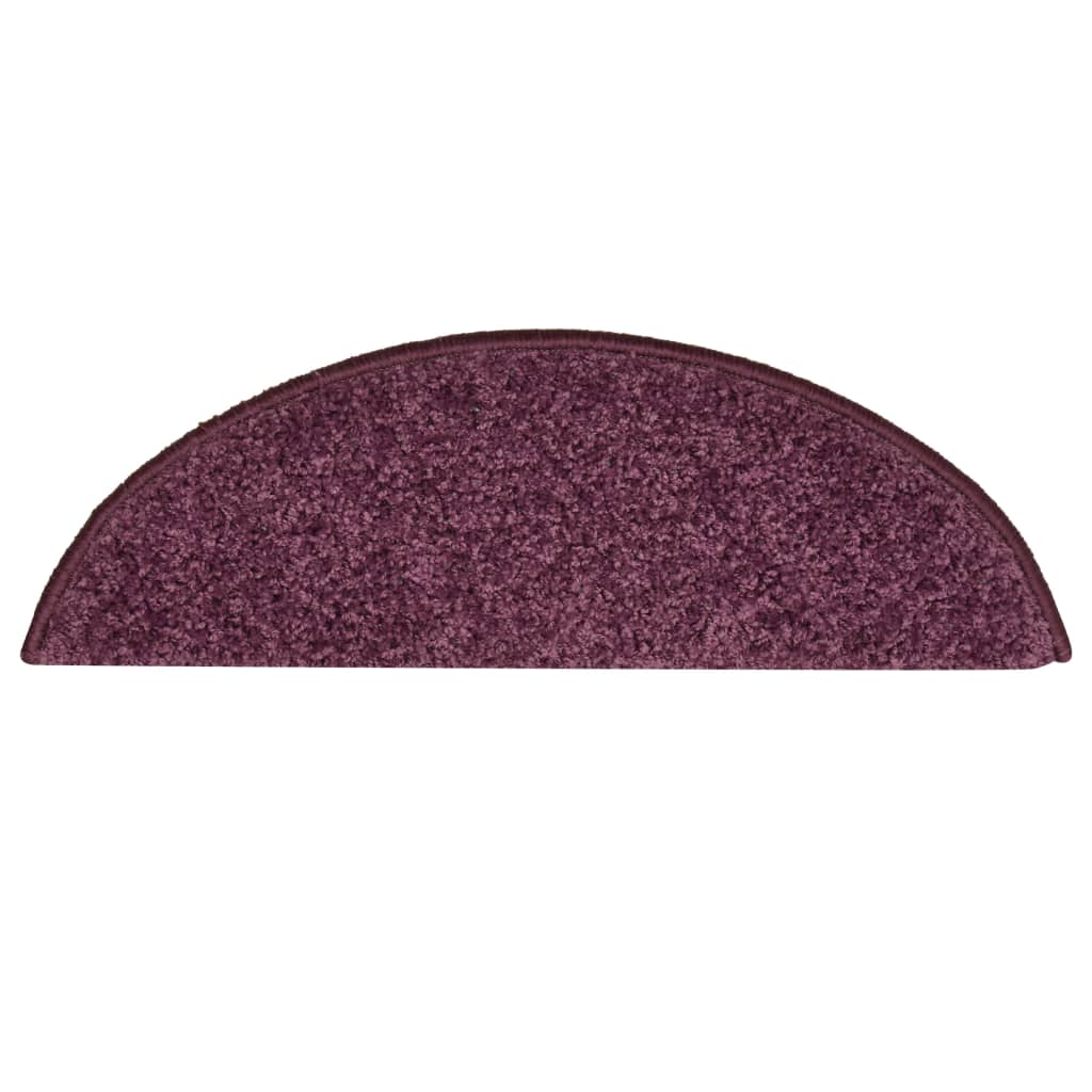 vidaXL Tapis de marches d'escalier 15 pcs Violet foncé 56x17x3 cm