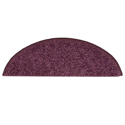 vidaXL Tapis de marches d'escalier 15 pcs Violet foncé 56x17x3 cm