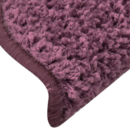 vidaXL Tapis de marches d'escalier 15 pcs Violet foncé 56x17x3 cm