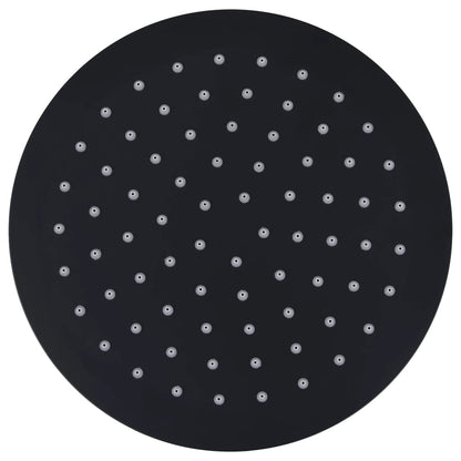 vidaXL Pomme de douche pluie Acier inoxydable 20 cm Ronde Noir