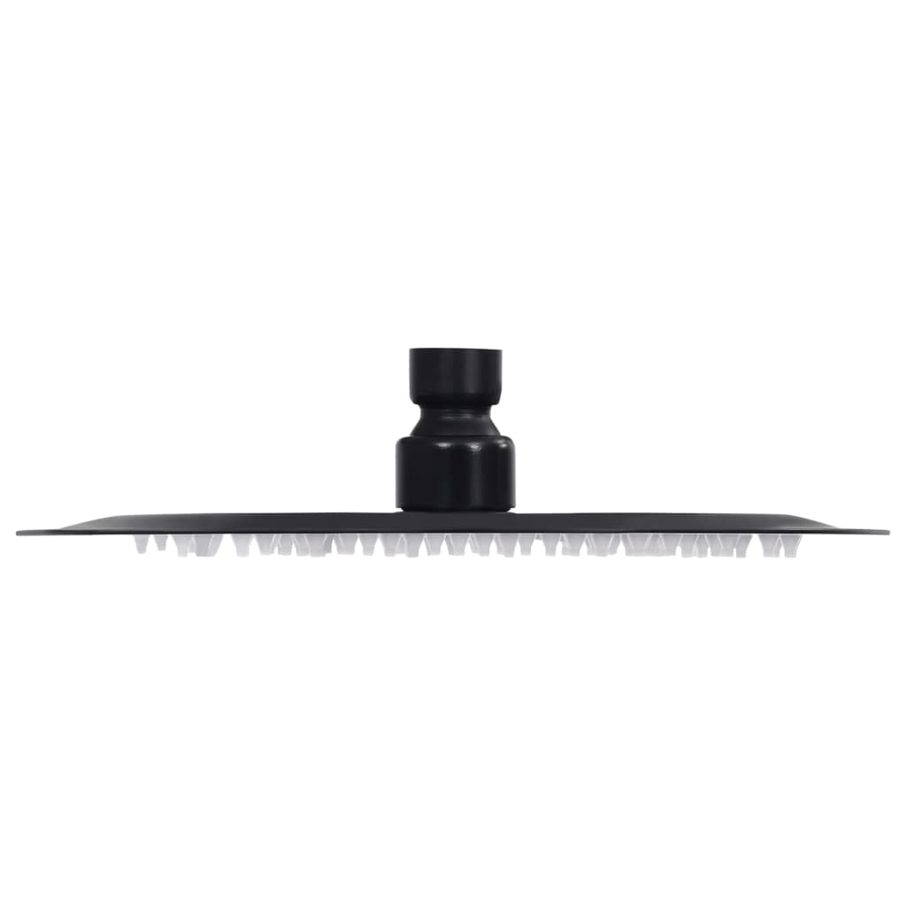 vidaXL Pomme de douche pluie Acier inoxydable 20 cm Ronde Noir