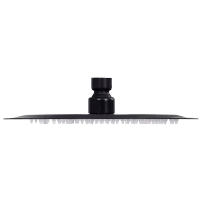 vidaXL Pomme de douche pluie Acier inoxydable 20 cm Ronde Noir