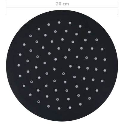 vidaXL Pomme de douche pluie Acier inoxydable 20 cm Ronde Noir