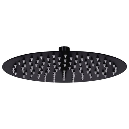 vidaXL Pomme de douche pluie Acier inoxydable 25 cm Ronde Noir