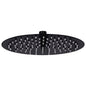 vidaXL Pomme de douche pluie Acier inoxydable 25 cm Ronde Noir