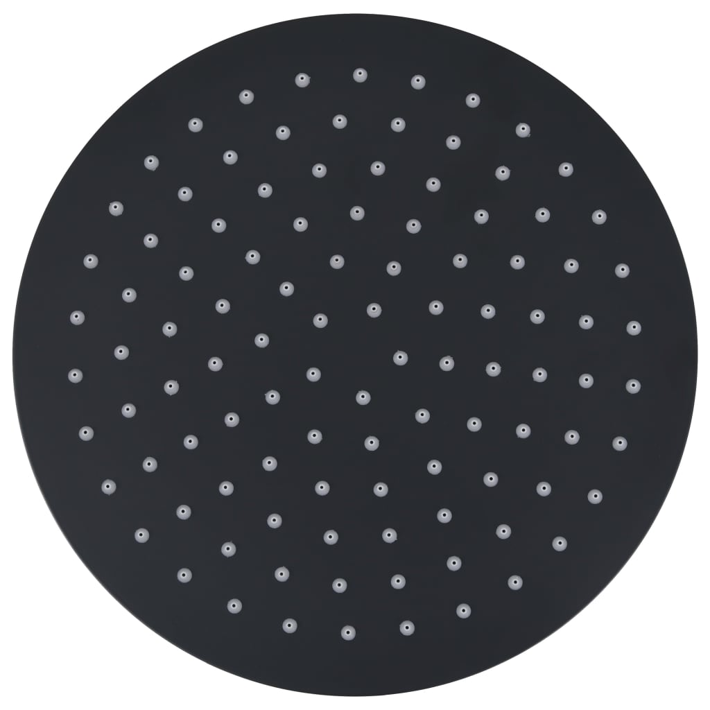 vidaXL Pomme de douche pluie Acier inoxydable 25 cm Ronde Noir