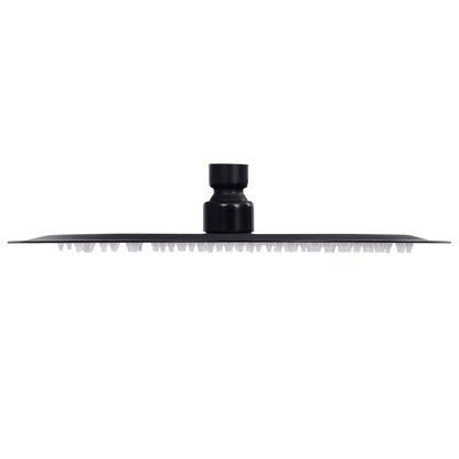 vidaXL Pomme de douche pluie Acier inoxydable 25 cm Ronde Noir