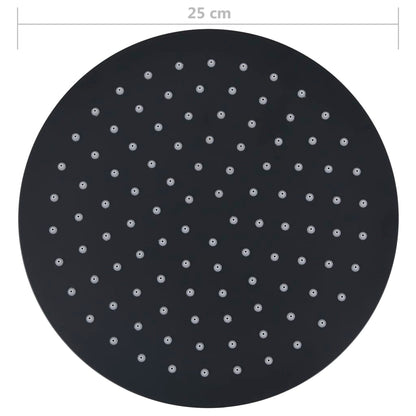 vidaXL Pomme de douche pluie Acier inoxydable 25 cm Ronde Noir