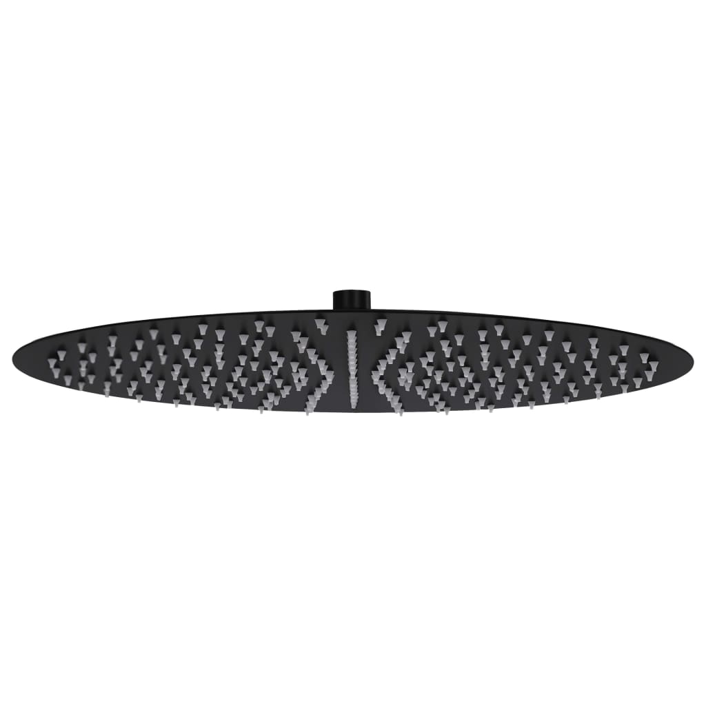 vidaXL Pomme de douche pluie Acier inoxydable 40 cm Ronde Noir