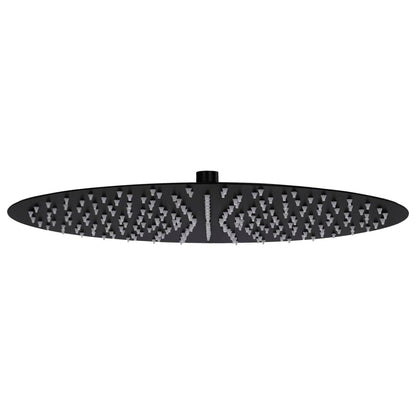 vidaXL Pomme de douche pluie Acier inoxydable 40 cm Ronde Noir