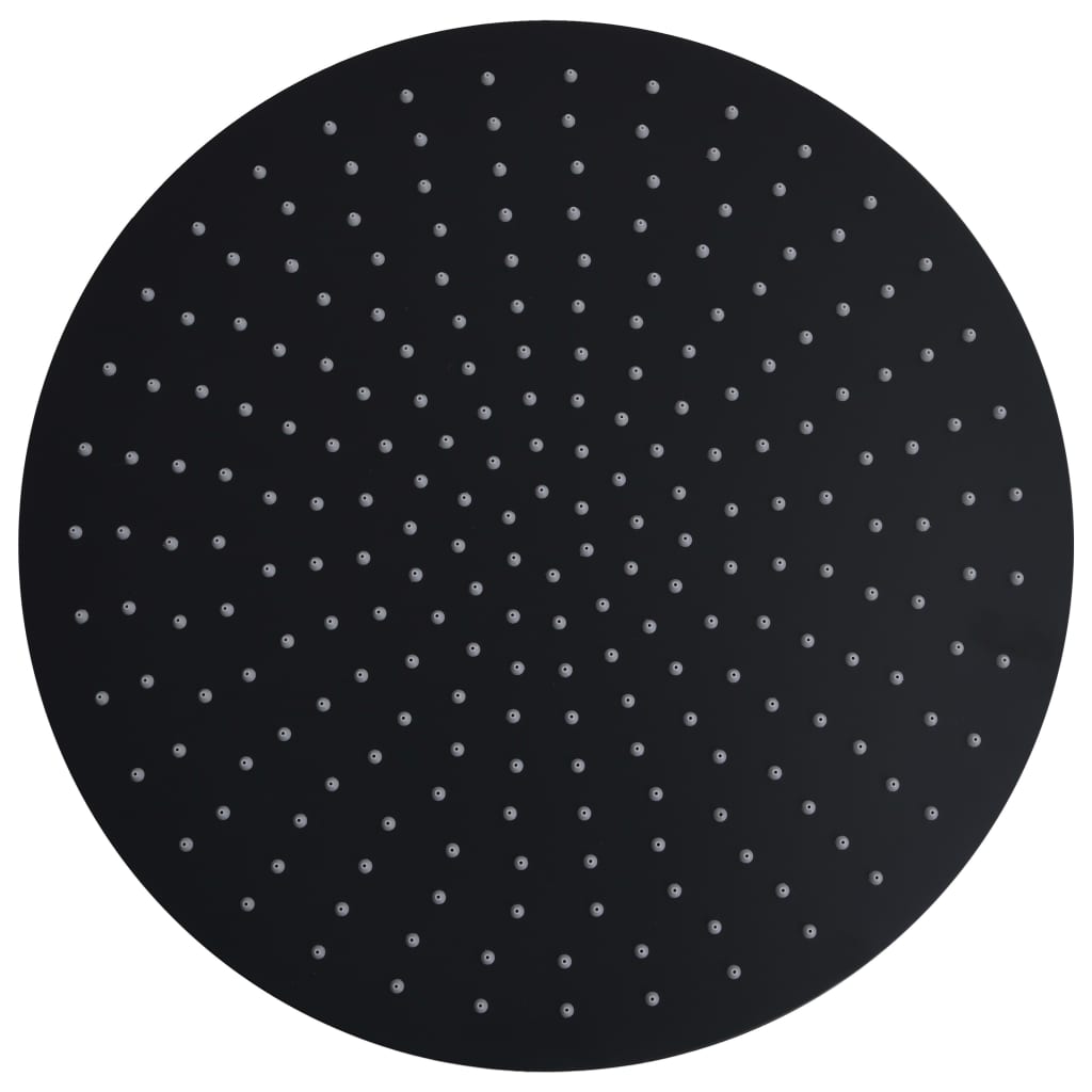 vidaXL Pomme de douche pluie Acier inoxydable 40 cm Ronde Noir
