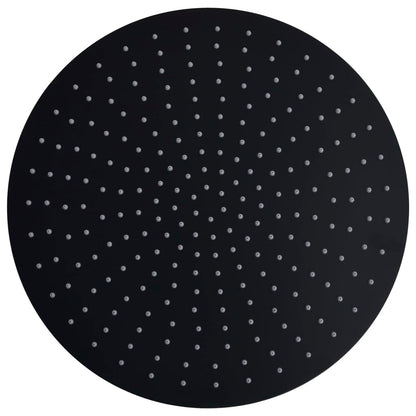 vidaXL Pomme de douche pluie Acier inoxydable 40 cm Ronde Noir