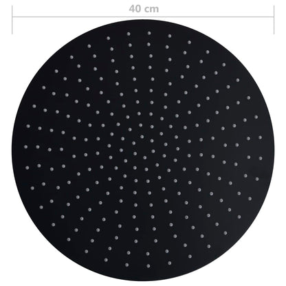 vidaXL Pomme de douche pluie Acier inoxydable 40 cm Ronde Noir