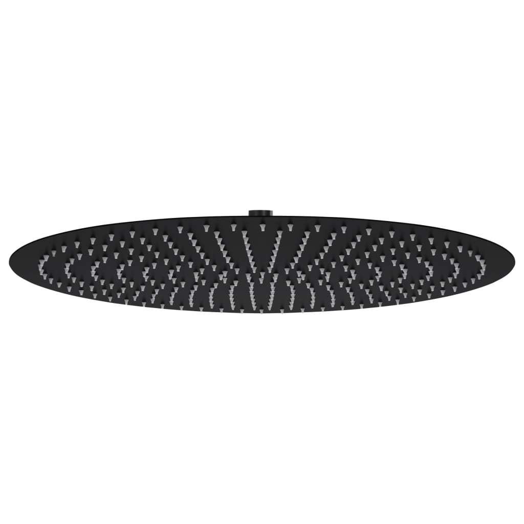 vidaXL Pomme de douche pluie Acier inoxydable 50 cm Ronde Noir