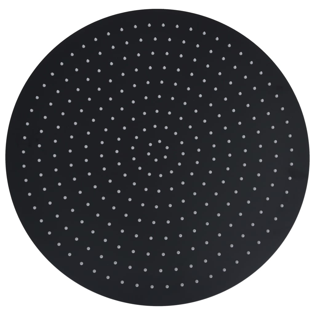 vidaXL Pomme de douche pluie Acier inoxydable 50 cm Ronde Noir