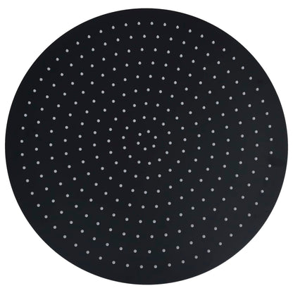 vidaXL Pomme de douche pluie Acier inoxydable 50 cm Ronde Noir