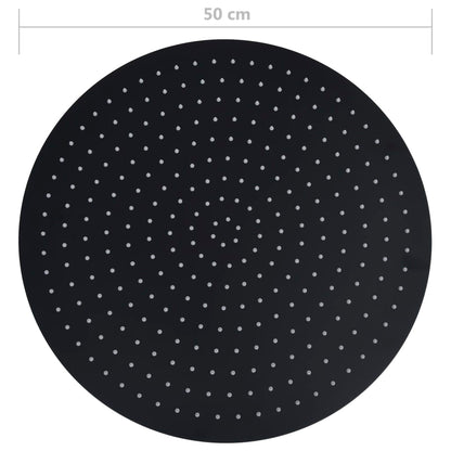 vidaXL Pomme de douche pluie Acier inoxydable 50 cm Ronde Noir