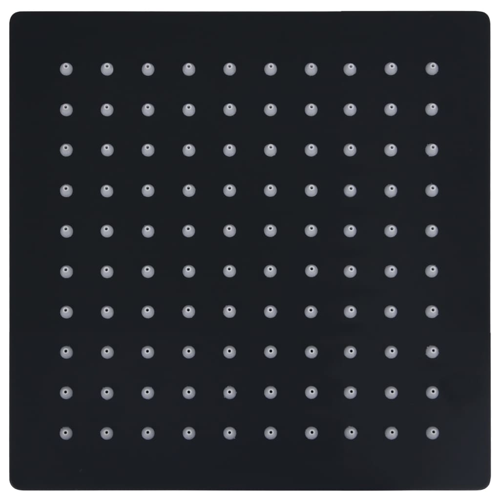 vidaXL Pomme de douche pluie Acier inoxydable 20x20 cm Carrée Noir