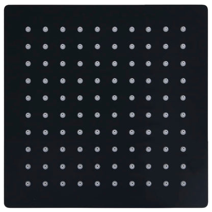 vidaXL Pomme de douche pluie Acier inoxydable 20x20 cm Carrée Noir