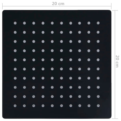 vidaXL Pomme de douche pluie Acier inoxydable 20x20 cm Carrée Noir
