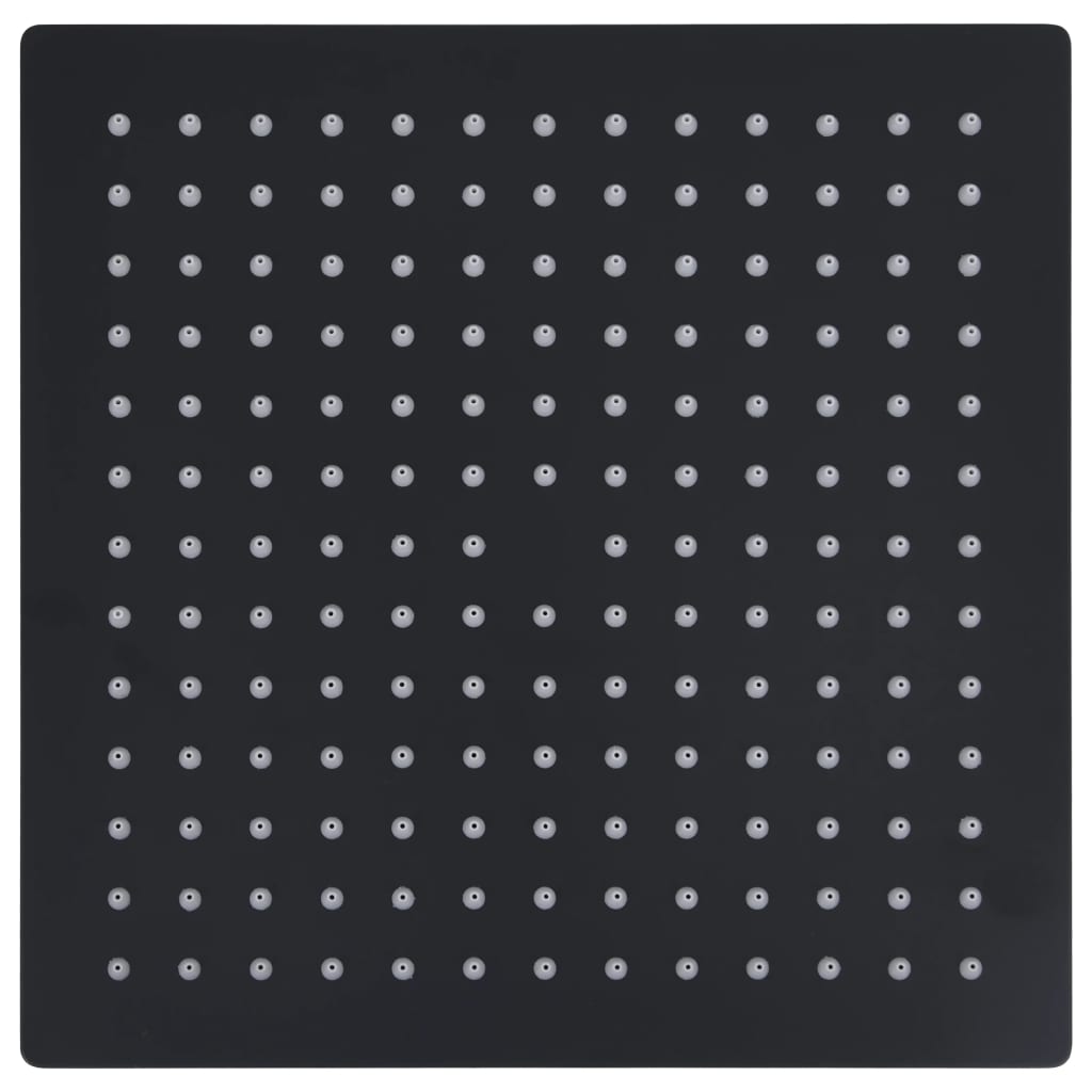 vidaXL Pomme de douche pluie Acier inoxydable 30x30 cm Carrée Noir