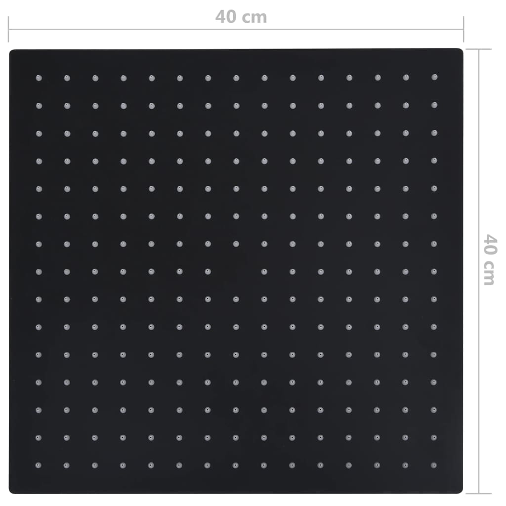 vidaXL Pomme de douche pluie Acier inoxydable 40x40 cm Carrée Noir