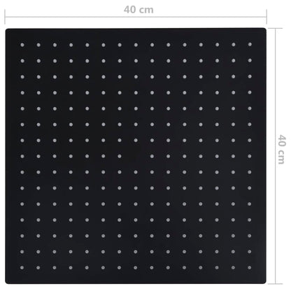 vidaXL Pomme de douche pluie Acier inoxydable 40x40 cm Carrée Noir