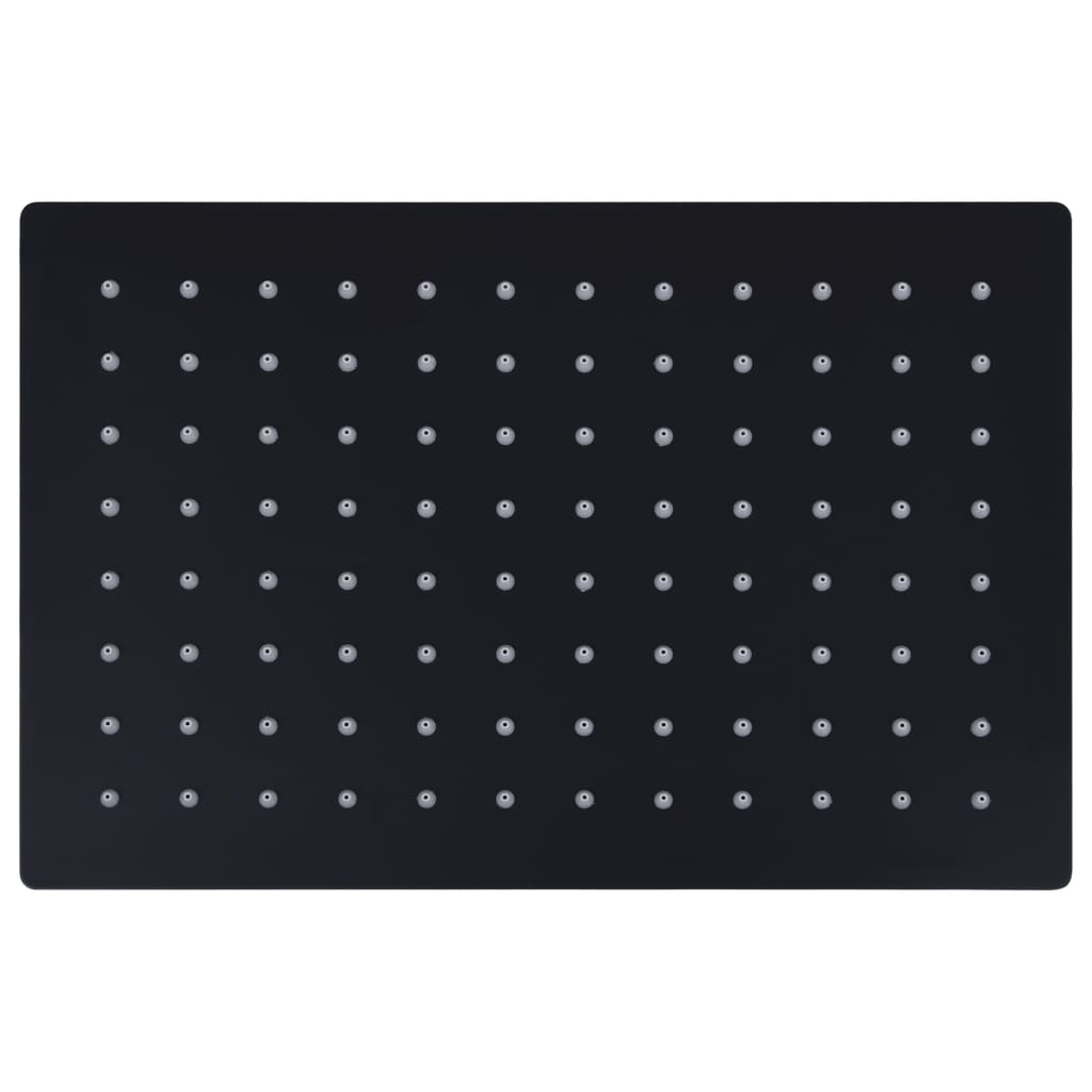 vidaXL Pomme de douche pluie Inox 30x20 cm Rectangulaire Noir
