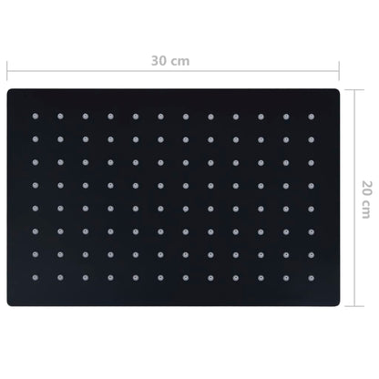 vidaXL Pomme de douche pluie Inox 30x20 cm Rectangulaire Noir