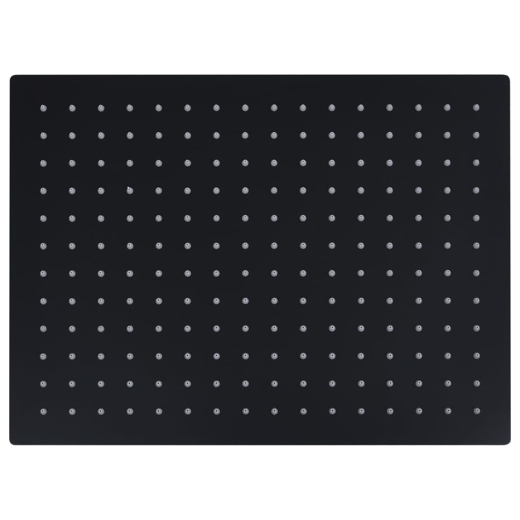 vidaXL Pomme de douche pluie Inox 40x30 cm Rectangulaire Noir