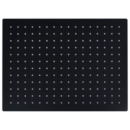 vidaXL Pomme de douche pluie Inox 40x30 cm Rectangulaire Noir