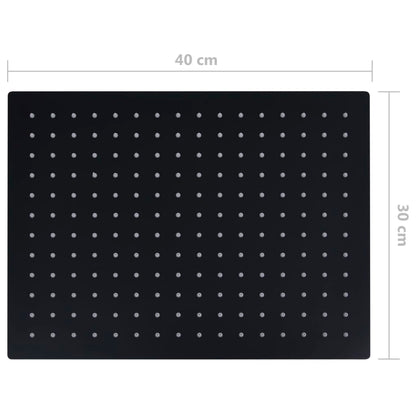 vidaXL Pomme de douche pluie Inox 40x30 cm Rectangulaire Noir