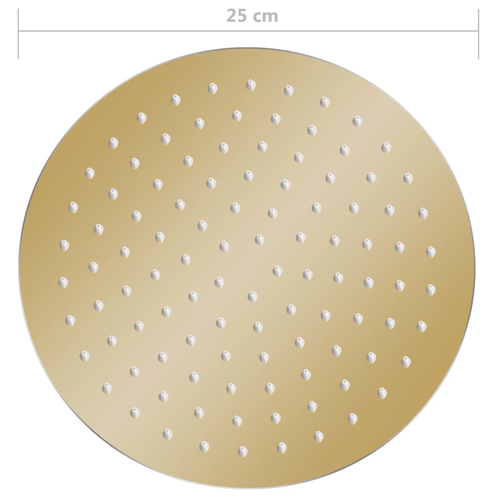 vidaXL Pomme de douche pluie Acier inoxydable 25 cm Ronde Doré