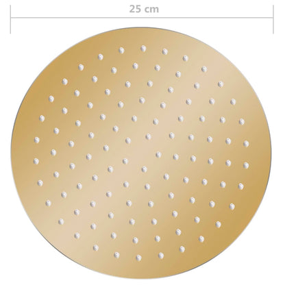 vidaXL Pomme de douche pluie Acier inoxydable 25 cm Ronde Doré