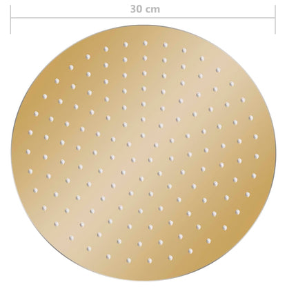 vidaXL Pomme de douche pluie Acier inoxydable 30 cm Ronde Doré