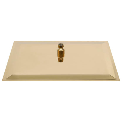 vidaXL Pomme de douche pluie Acier inoxydable 50x50 cm Carrée Doré