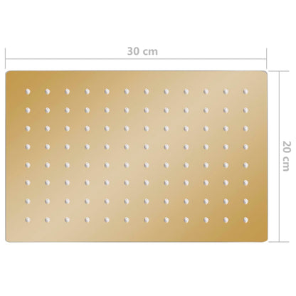 vidaXL Pomme de douche pluie Inox 30x20 cm Rectangulaire Doré