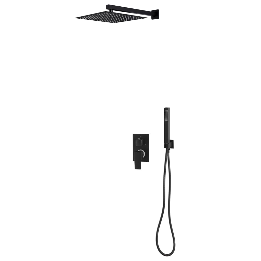 vidaXL Système de douche Acier inoxydable 201 Noir