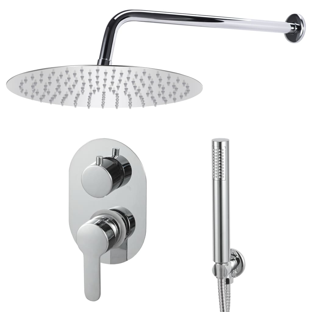 vidaXL Système de douche Acier inoxydable 201 Argenté
