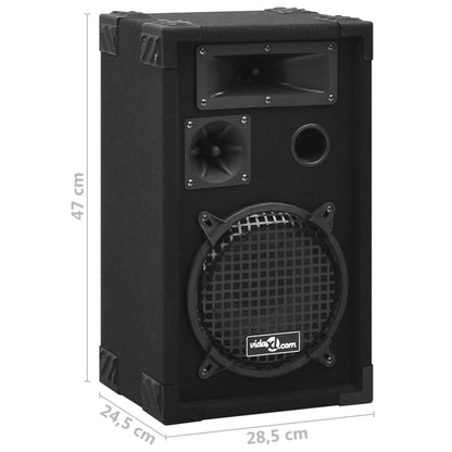 vidaXL Haut-parleurs scène Hifi passifs professionnels 2 pcs 800W Noir
