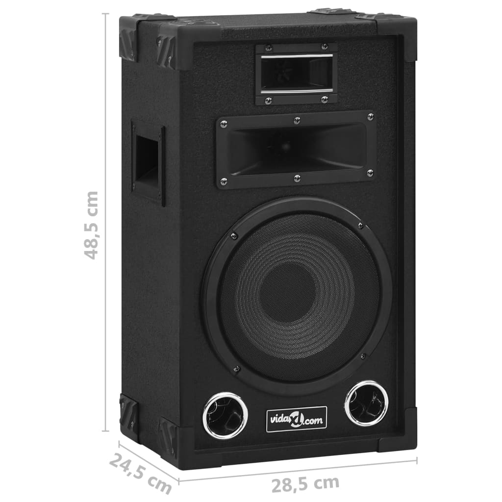 vidaXL Haut-parleurs scène Hifi passifs professionnels 2 pcs 800W Noir