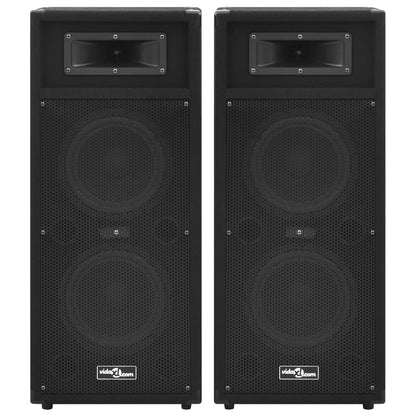 vidaXL Haut-parleurs de scène passives professionnelles Hifi 2pcs noir